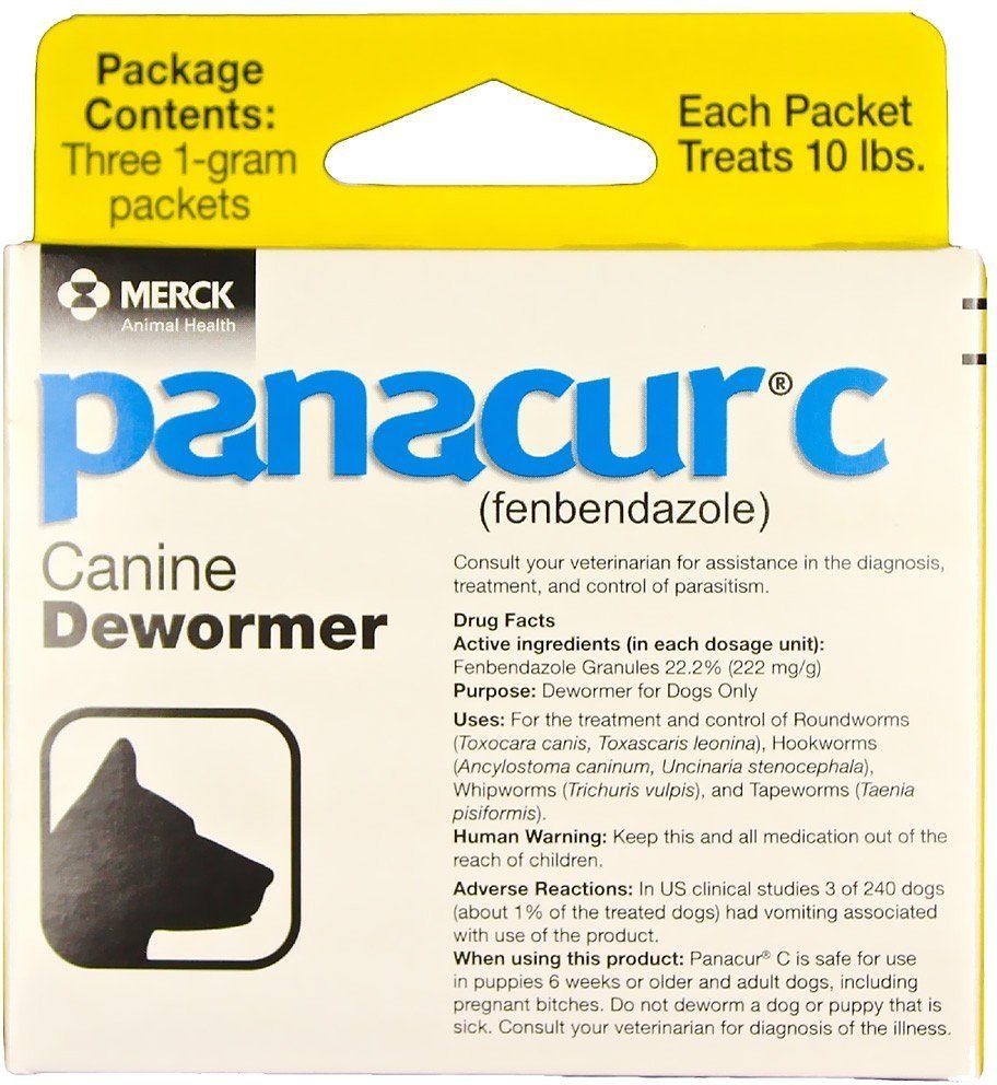Panacur C Canine Dewormer, 1-g, 3-count