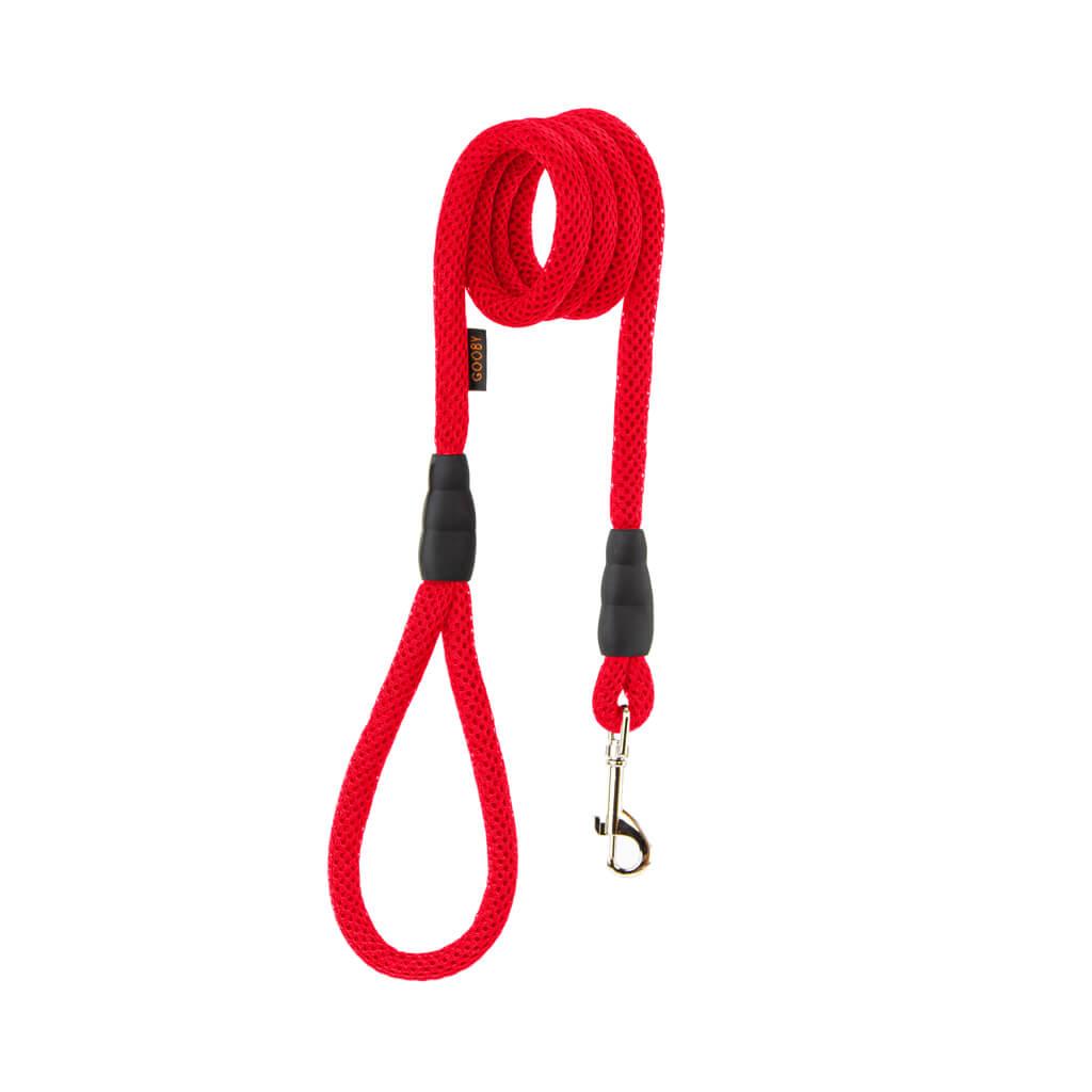 Gooby Soft Mesh Dog Leash, Red