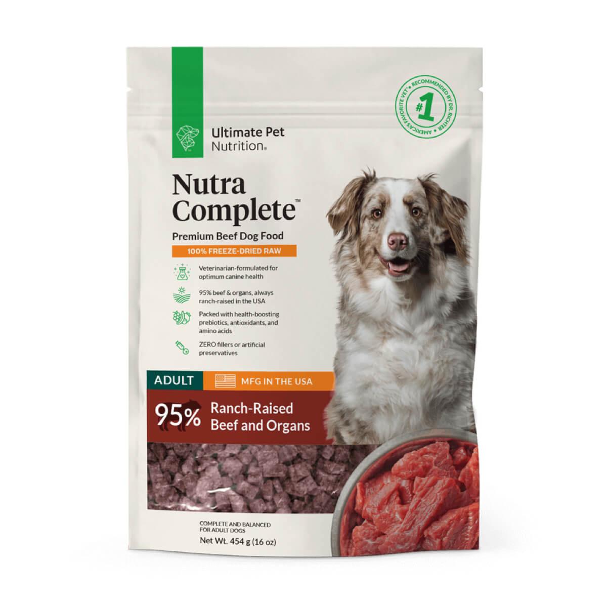 Ultimate Pet Nutrition Nutra Complete Beef Freeze-Dried Dog Food, 16-oz