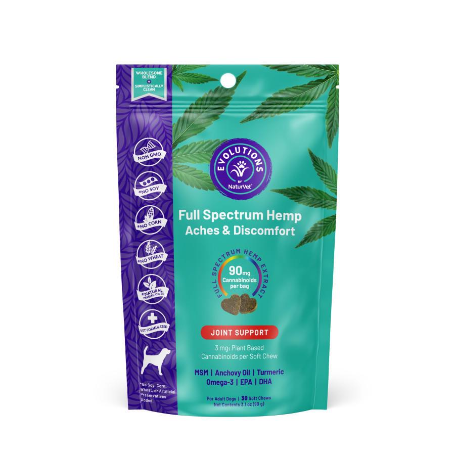 NaturVet Evolutions Aches & Discomfort Soft Chews Alternative Supplement for Dogs, 3mg, 30-count