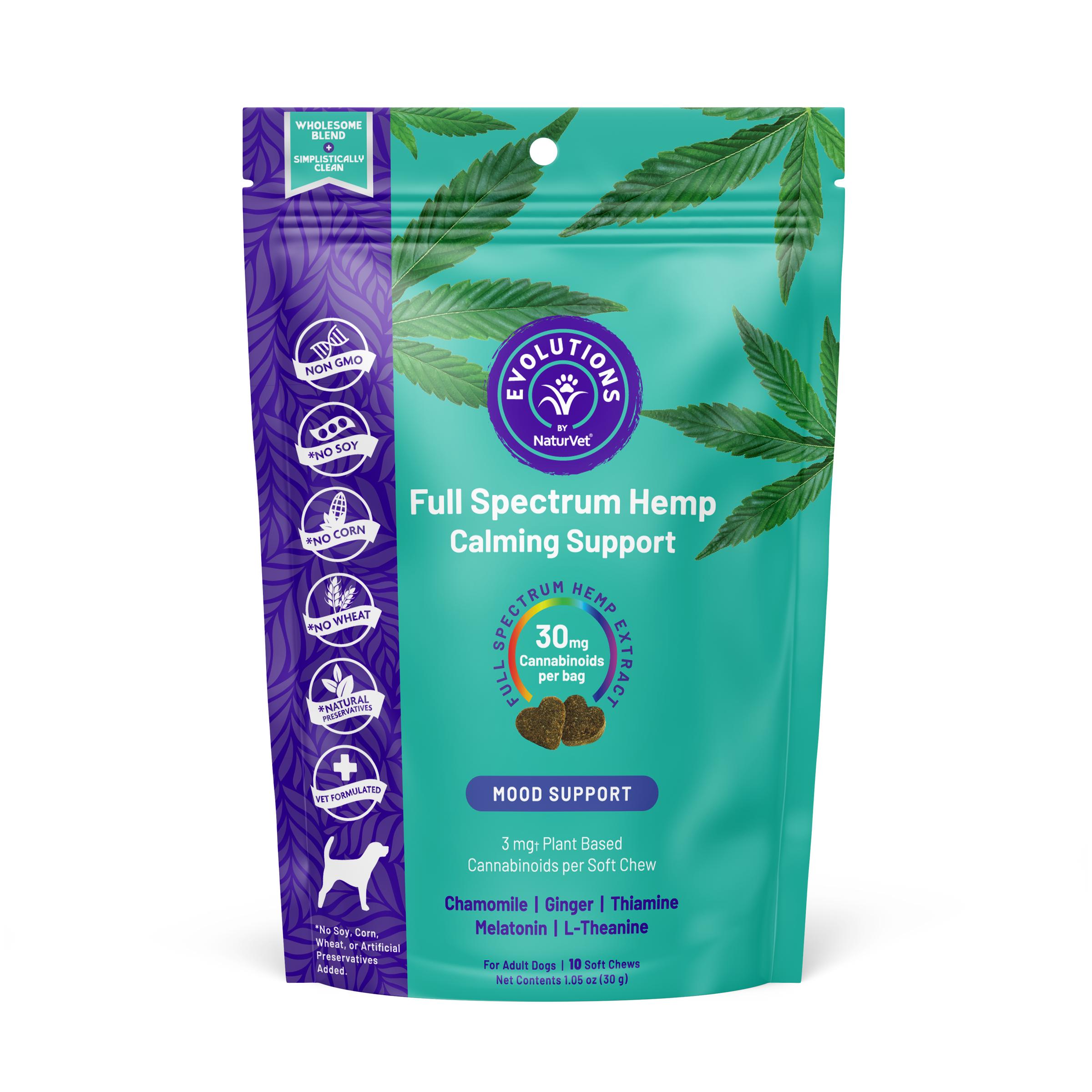 NaturVet Evolutions Calming Support Soft Chews Alternative Supplement for Dogs, 3mg, 10-count