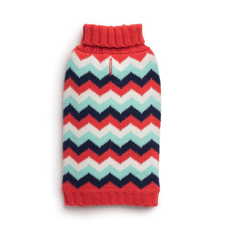 fabdog Chevron Dog Sweater, Melon, 14-in