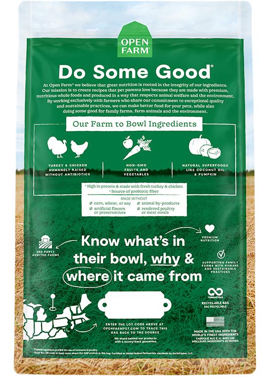 Open Farm Homestead Turkey & Chicken Recipe Grain-Free Dry Dog Food, 4-lb