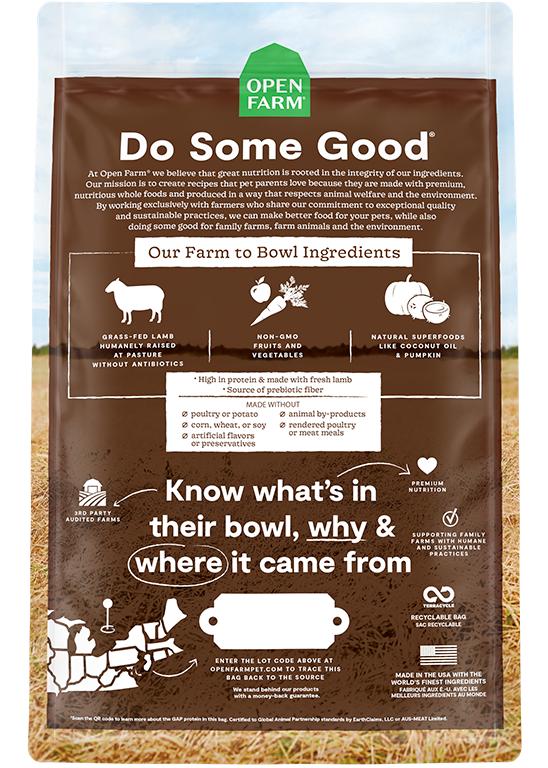 Open Farm Pasture-Raised Lamb Recipe Grain-Free Dry Dog Food, 11-lb