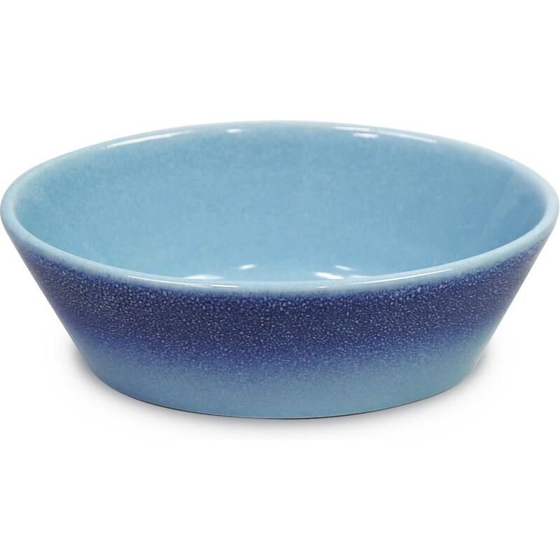 Pioneer Pet Ceramic Reactive Oval Pet Bowl, Blue, 5.5 x 1.45-in