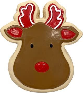 foufouBRANDS Holiday Sugar Cookie Chew Rudolph Latex Dog Toy, 4-in