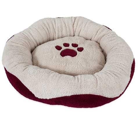 Aspen Pet Round Bed with Paw Applique for Pets, 22-in