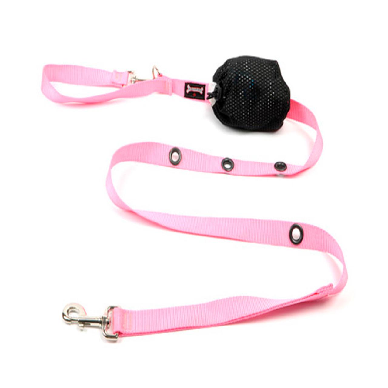 Smoochy Poochy Nylon Hands-Free Dog Leash, Baby Pink, 5/8-in x 6-ft