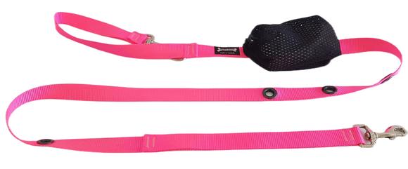 Smoochy Poochy Nylon Hands-Free Dog Leash, Hot Pink