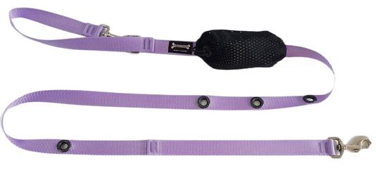 Smoochy Poochy Nylon Hands-Free Dog Leash, Lavendar, 1-in x 6-ft