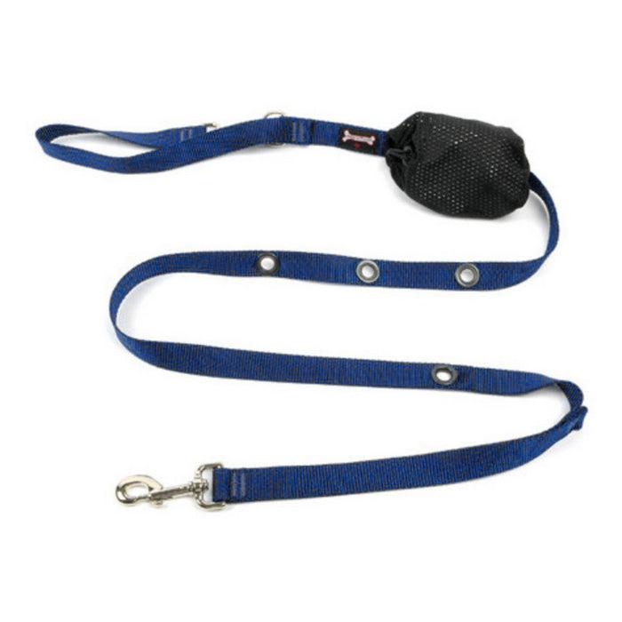 Smoochy Poochy Nylon Hands-Free Dog Leash, Navy, 5/8-in x 8-ft