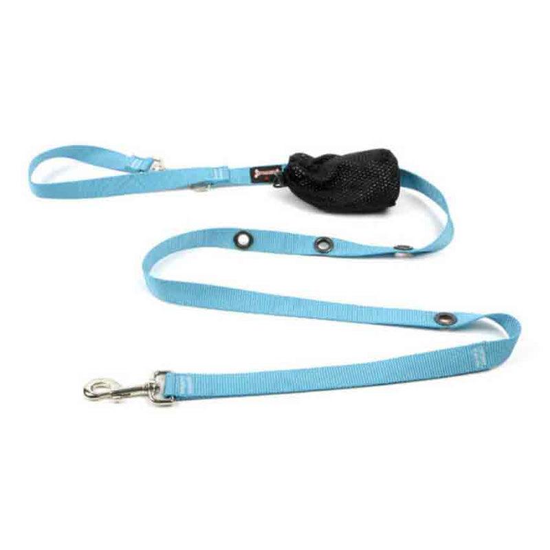 Smoochy Poochy Nylon Hands-Free Dog Leash, Turquoise, 5/8-in x 8-ft