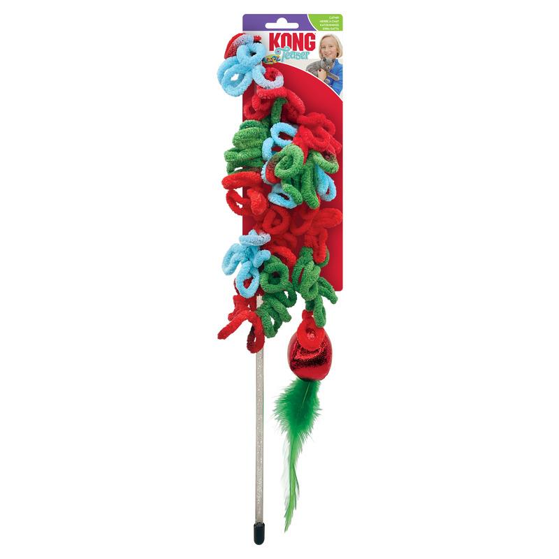 KONG Holiday Laser Teaser Loopz Cat Toy, Red/Green/Blue, One Size
