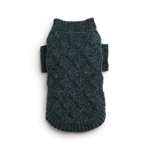 fabdog Chenille Dog Sweater, Emerald, 22-in