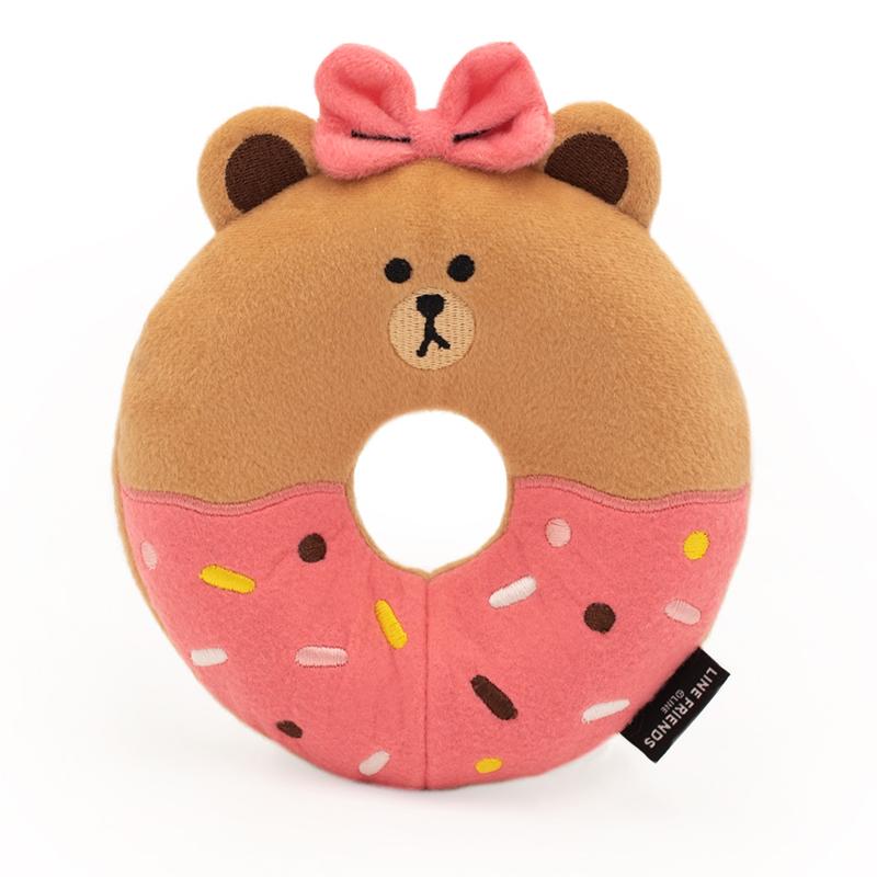 ZippyPaws Line Friends Donutz Buddies Dog Toy, Choco, 8 x 7 x 2-in