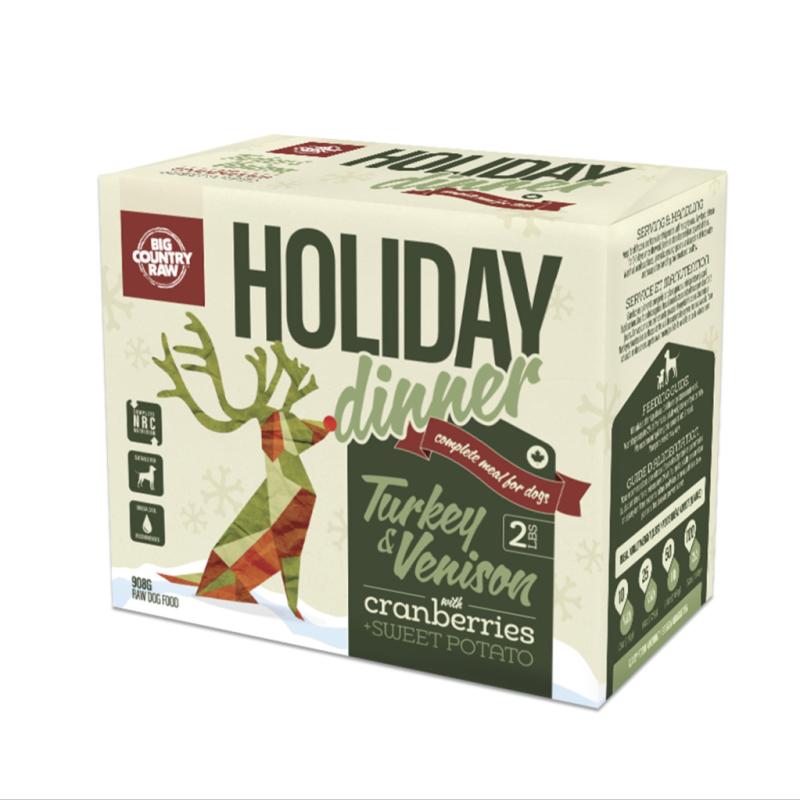 Big Country Raw Holiday Dinner Turkey & Venison Frozen Dog Food, 2-lb