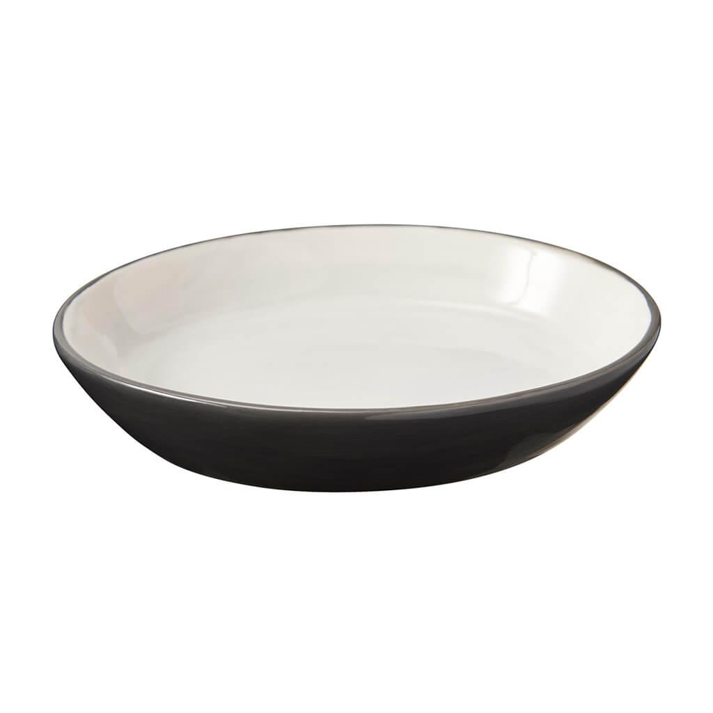 Ethical Pet Spot 2-Tone Stoneware Oval Cat Dish, Gray, 6-in