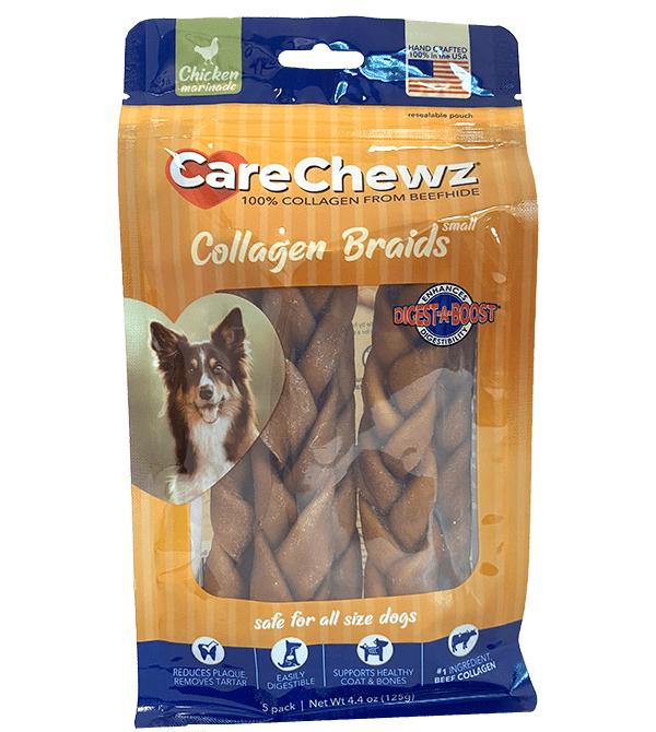 Pet Factory CareChewz Collagen Braids Chicken Dog Treats, Small