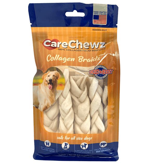 Pet Factory CareChewz Collagen Braids Natural Dog Treats, Small