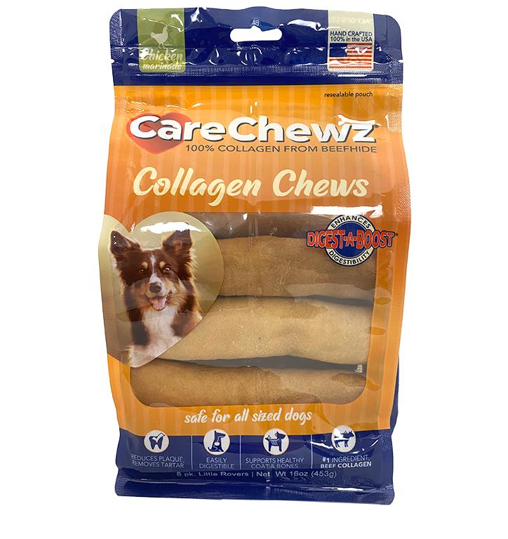 Pet Factory CareChewz Collagen Chews Little Rovers Chicken Dog Treats, 6-in