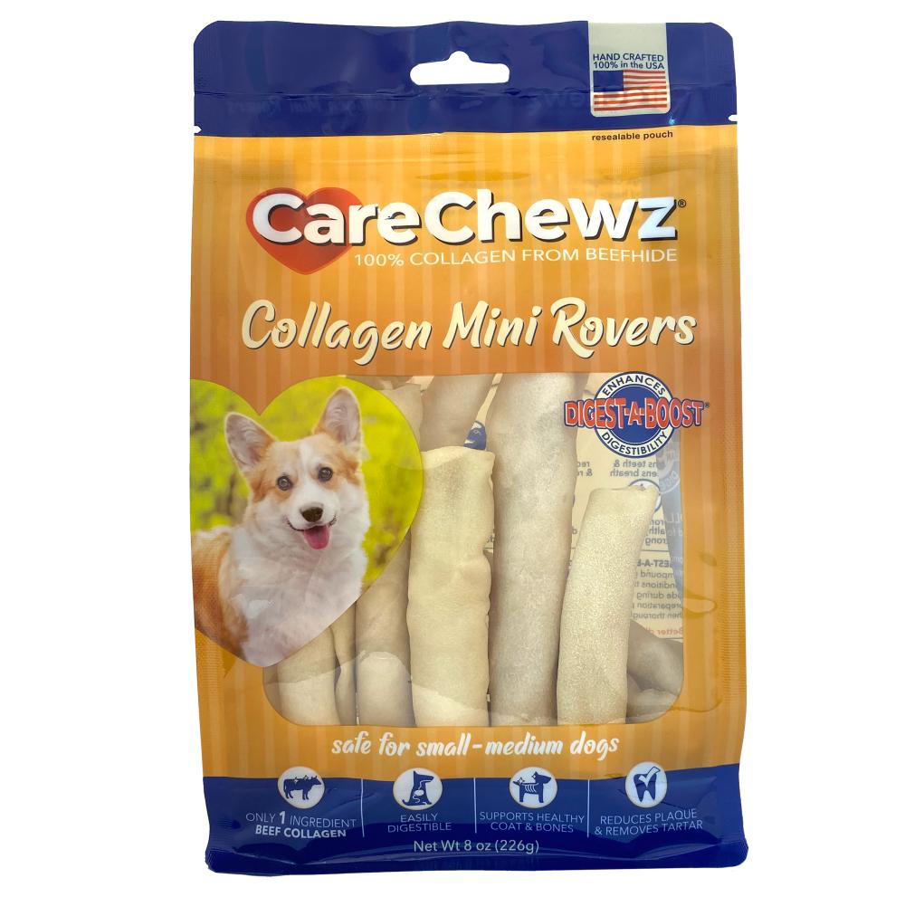 Pet Factory CareChewz Collagen Mini Rovers Natural Dog Treats, 8-oz