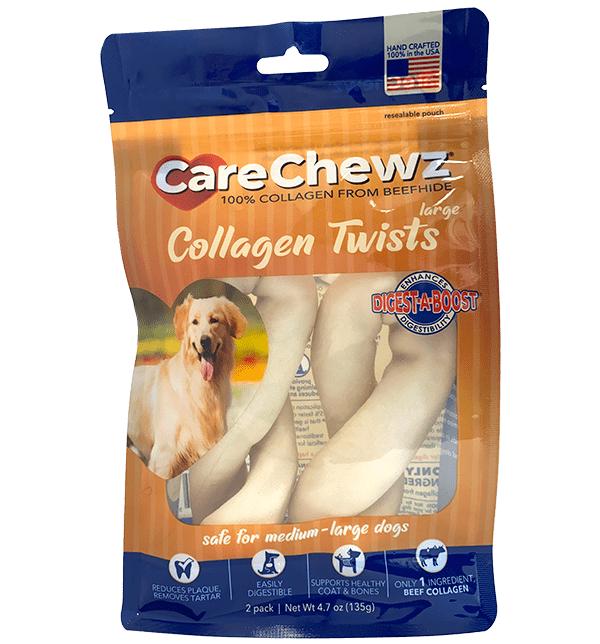 Pet Factory CareChewz Collagen Twists Natural Dog Treats, Large