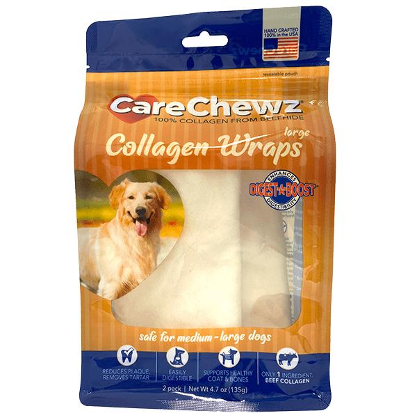 Pet Factory CareChewz Collagen Wraps Natural Dog Treats, Large