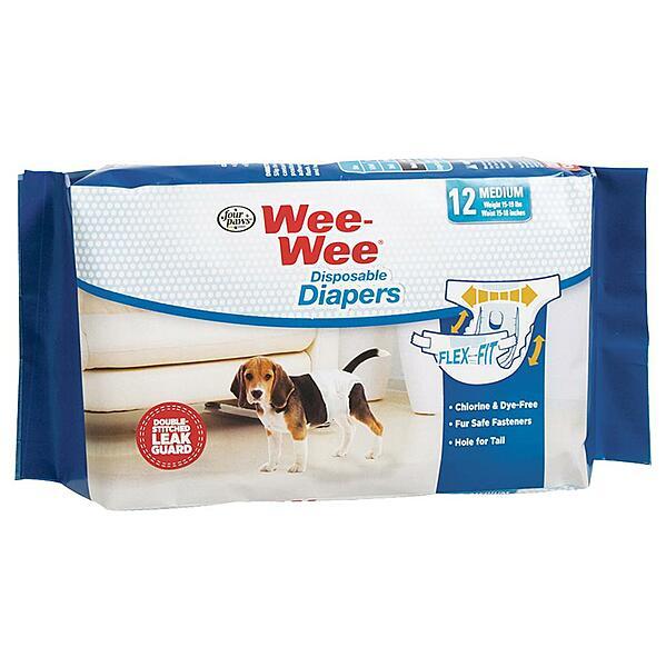 Wee-Wee Disposable Doggie Diapers, Medium