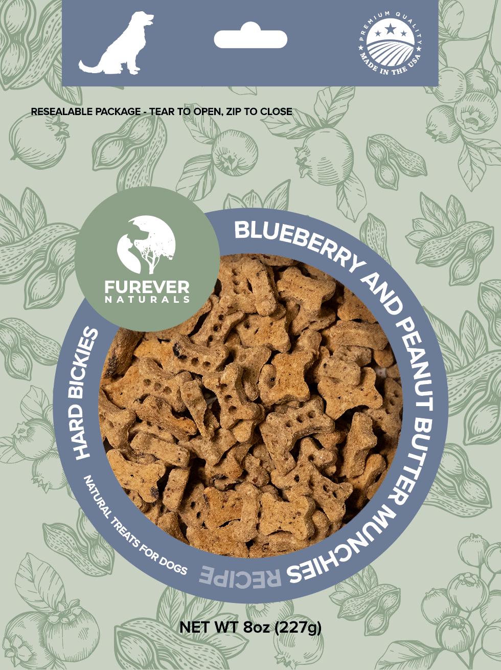 Furever Naturals Hard Bickies Peanut Butter & Blueberry Munchies Dog Treats