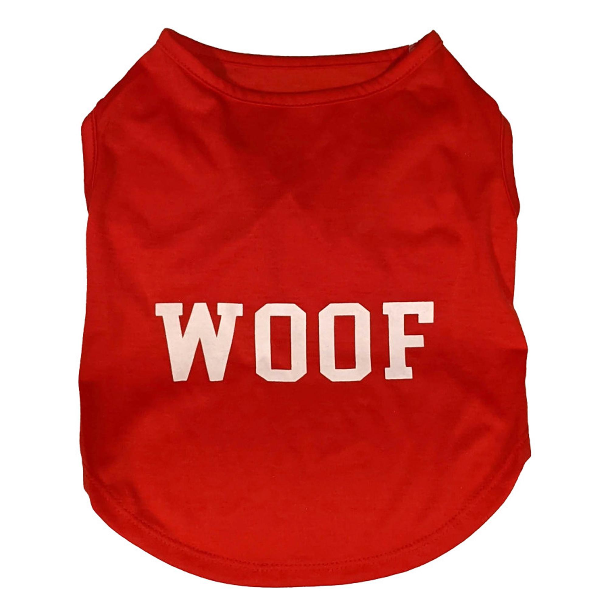Ethical Fashion Pet Cosmo Woof Dog T-Shirt, Red