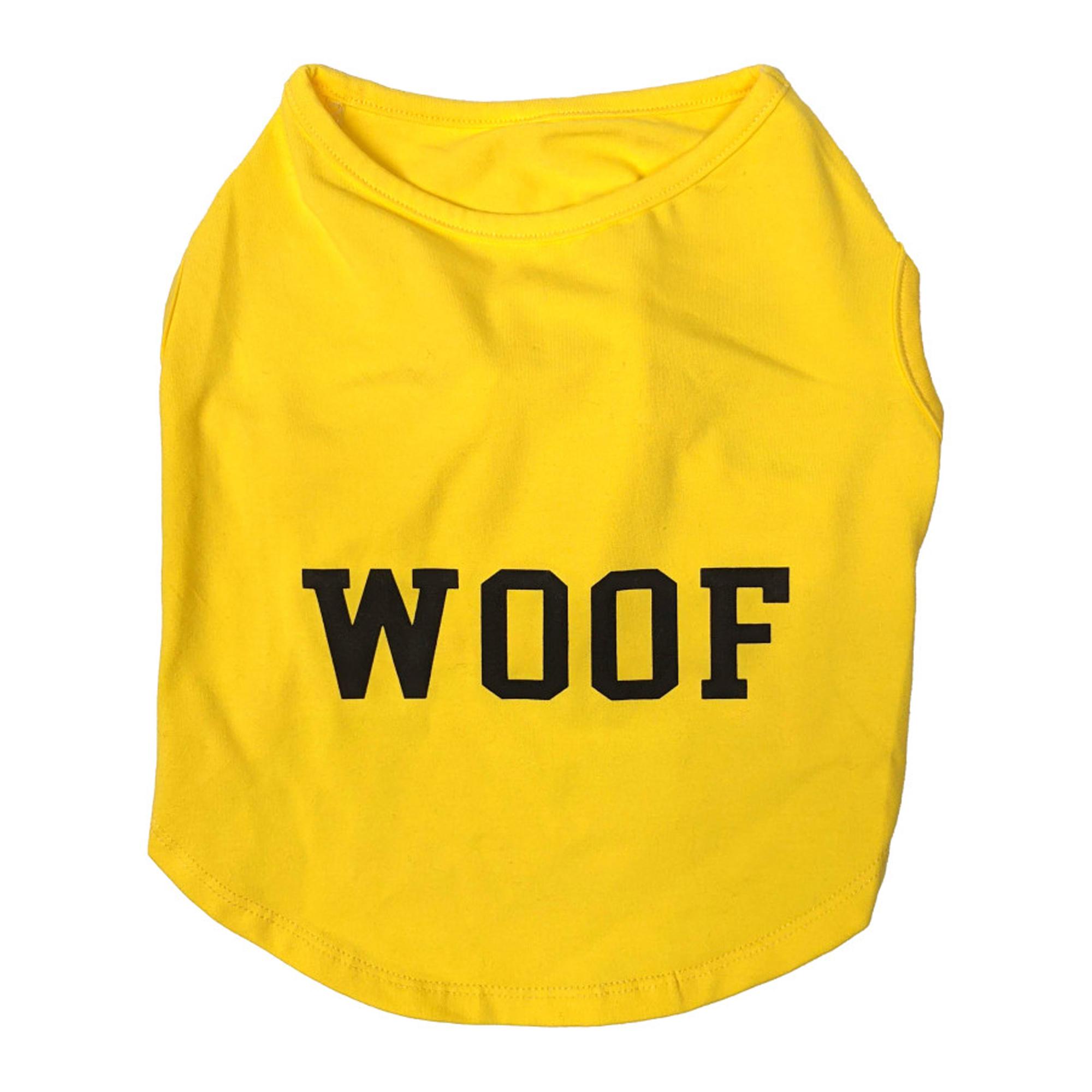 Ethical Fashion Pet Cosmo Woof Dog T-Shirt, Yellow