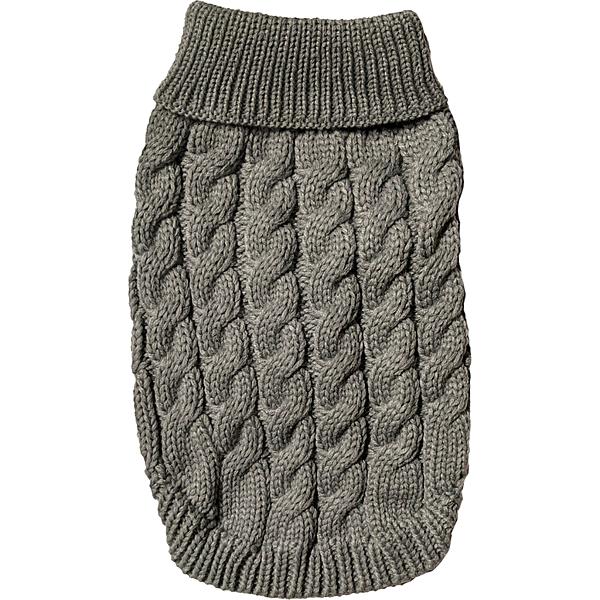 Ethical Fashion Pet Cosmo Chunky Cable Dog Sweater, Gray, Small