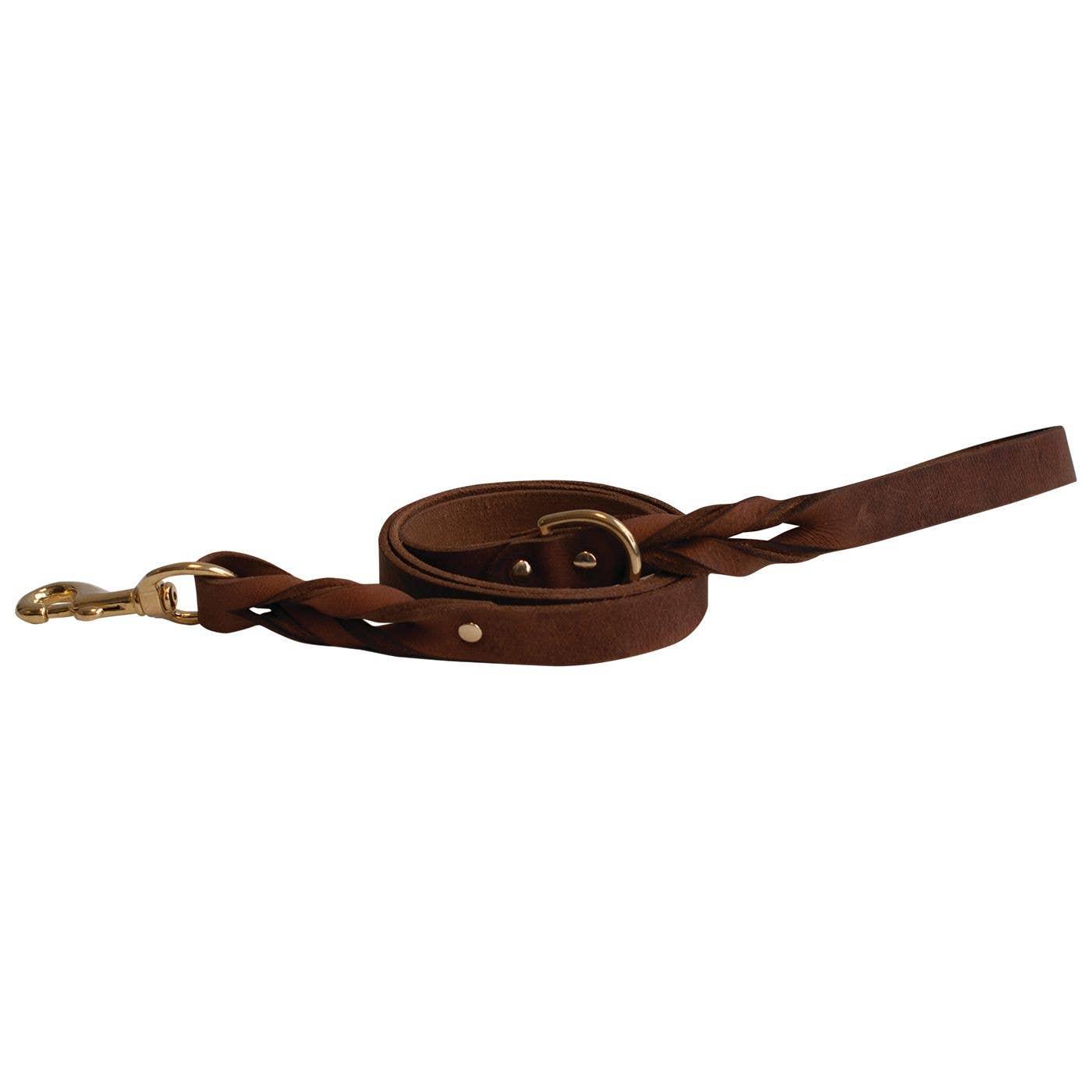 Shedrow K9 Bristol Twisted Leather Dog Leash, Tan, 1-in x 5-ft