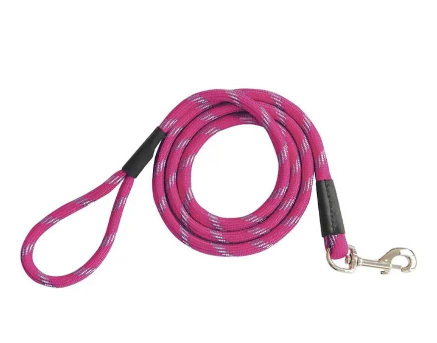 Shedrow K9 Camino Rope Dog Leash, Festival Fuchsia, 6-ft