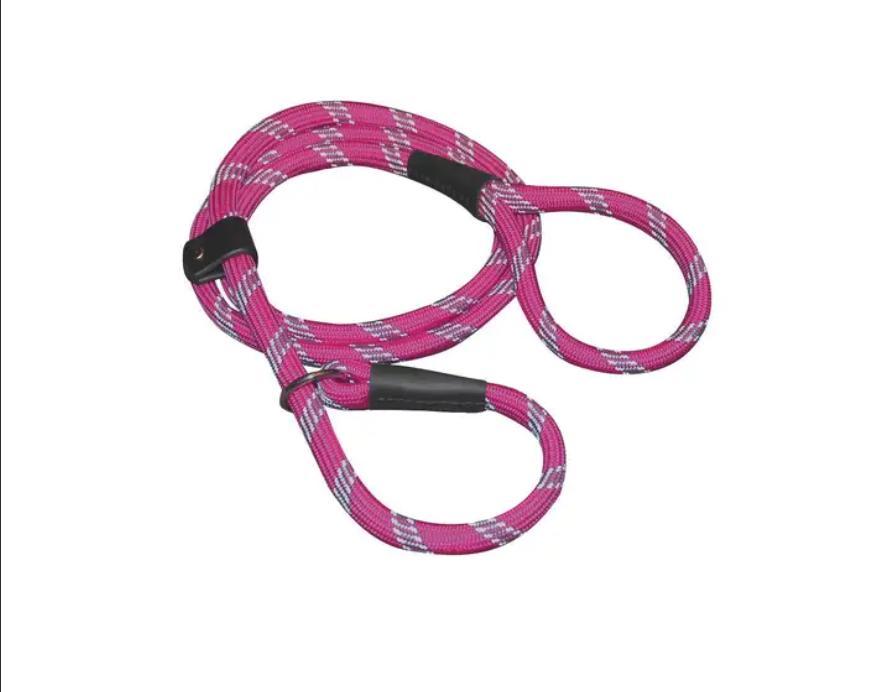 Shedrow K9 Camino Rope Slip Dog Leash, Festival Fuchsia, 6-ft