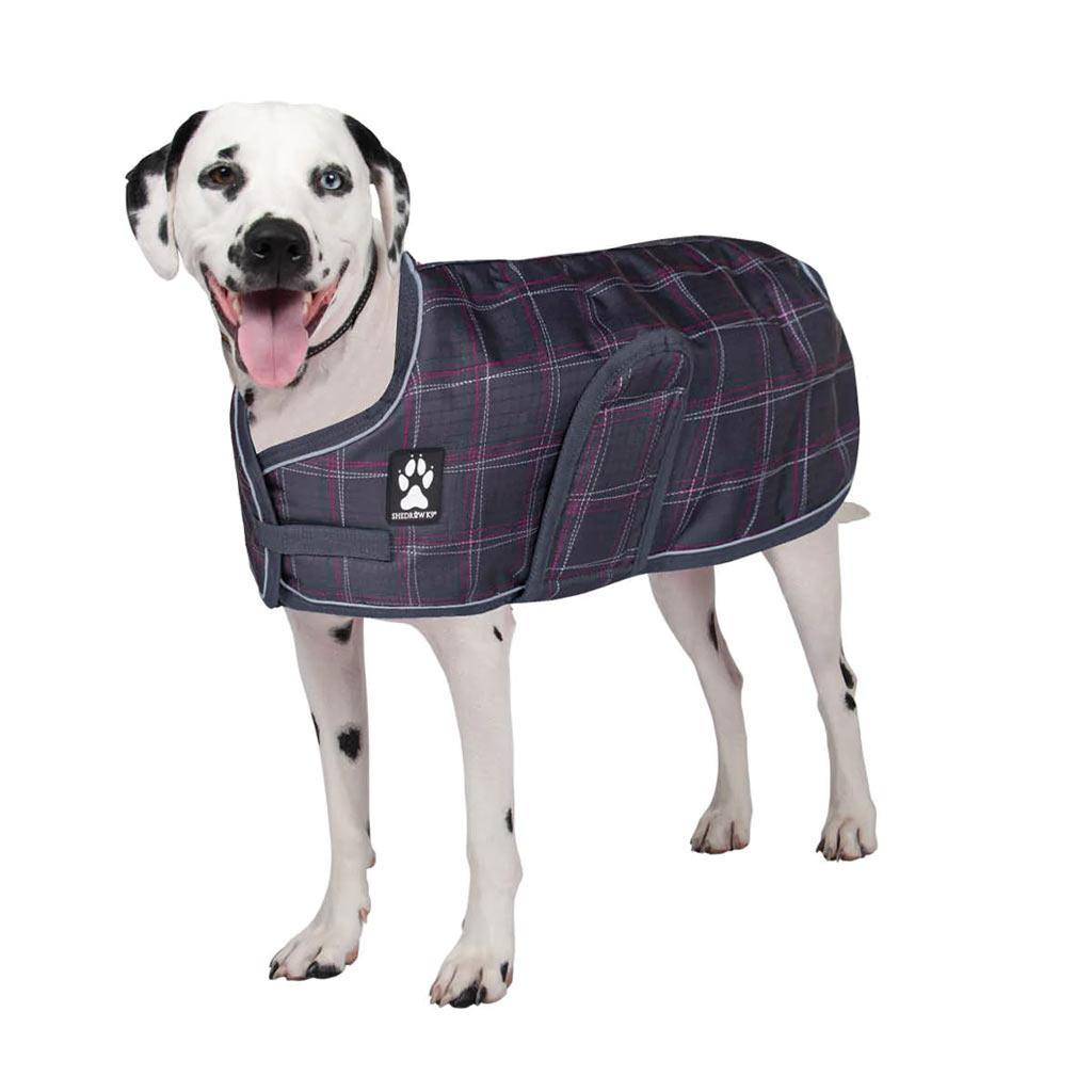 Shedrow K9 Glacier Dog Coat, Potent Purple Plaid, Medium Small