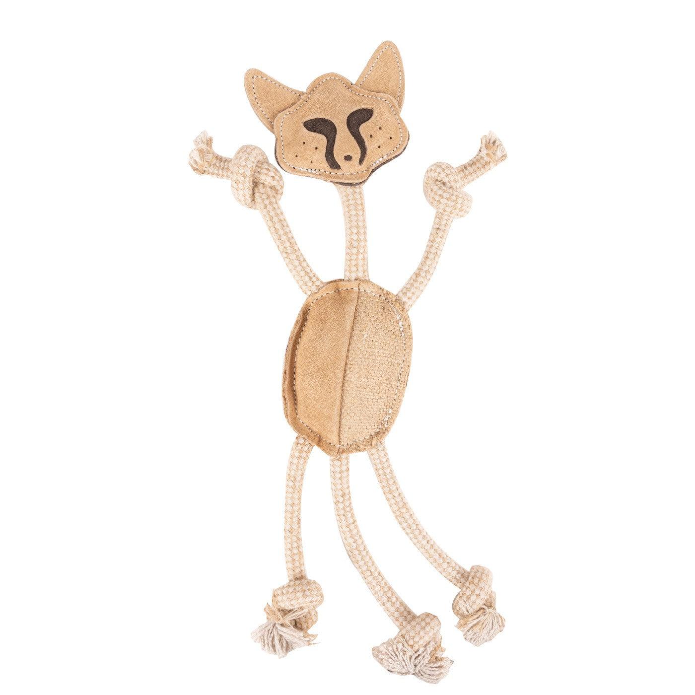 Shedrow K9 Jute, Rope & Suede Fox Dog Toy, 13-in