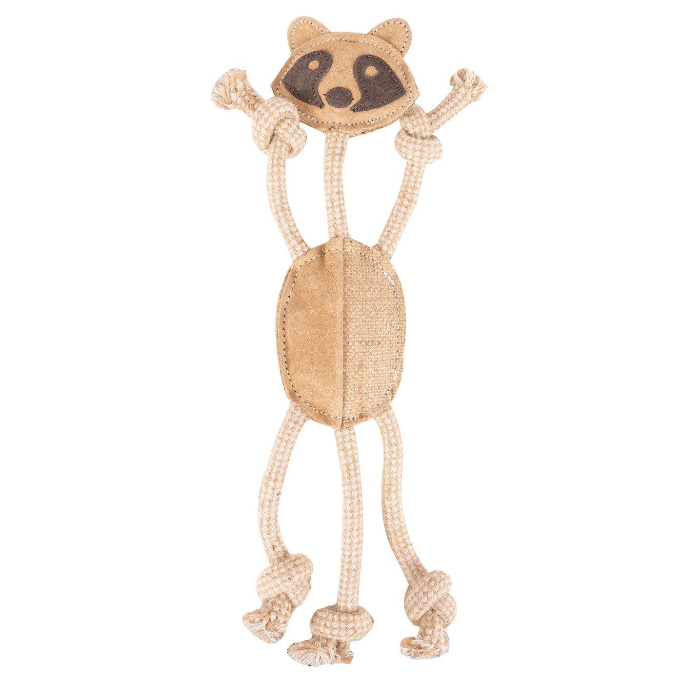Shedrow K9 Jute, Rope & Suede Raccoon Dog Toy, 13-in