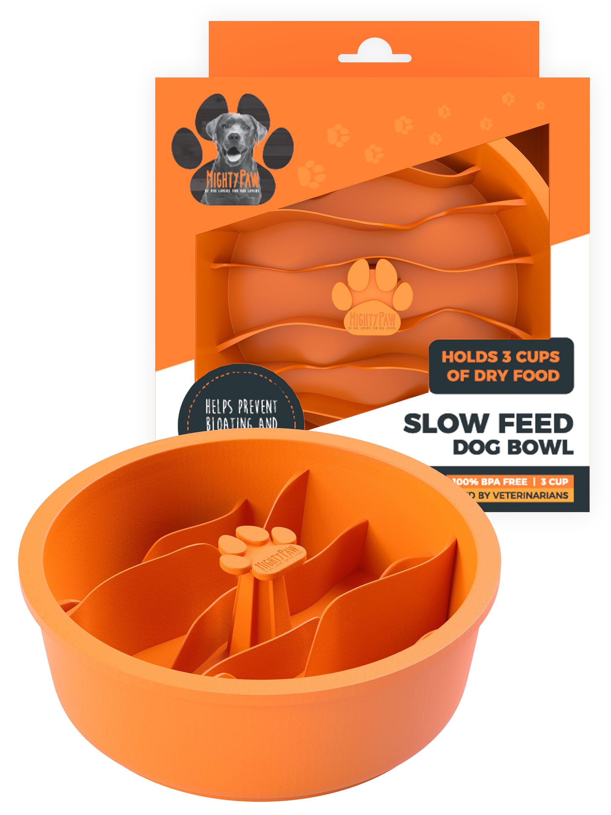 Mighty Paw Slow Feed Dog Bowl Insert, Orange
