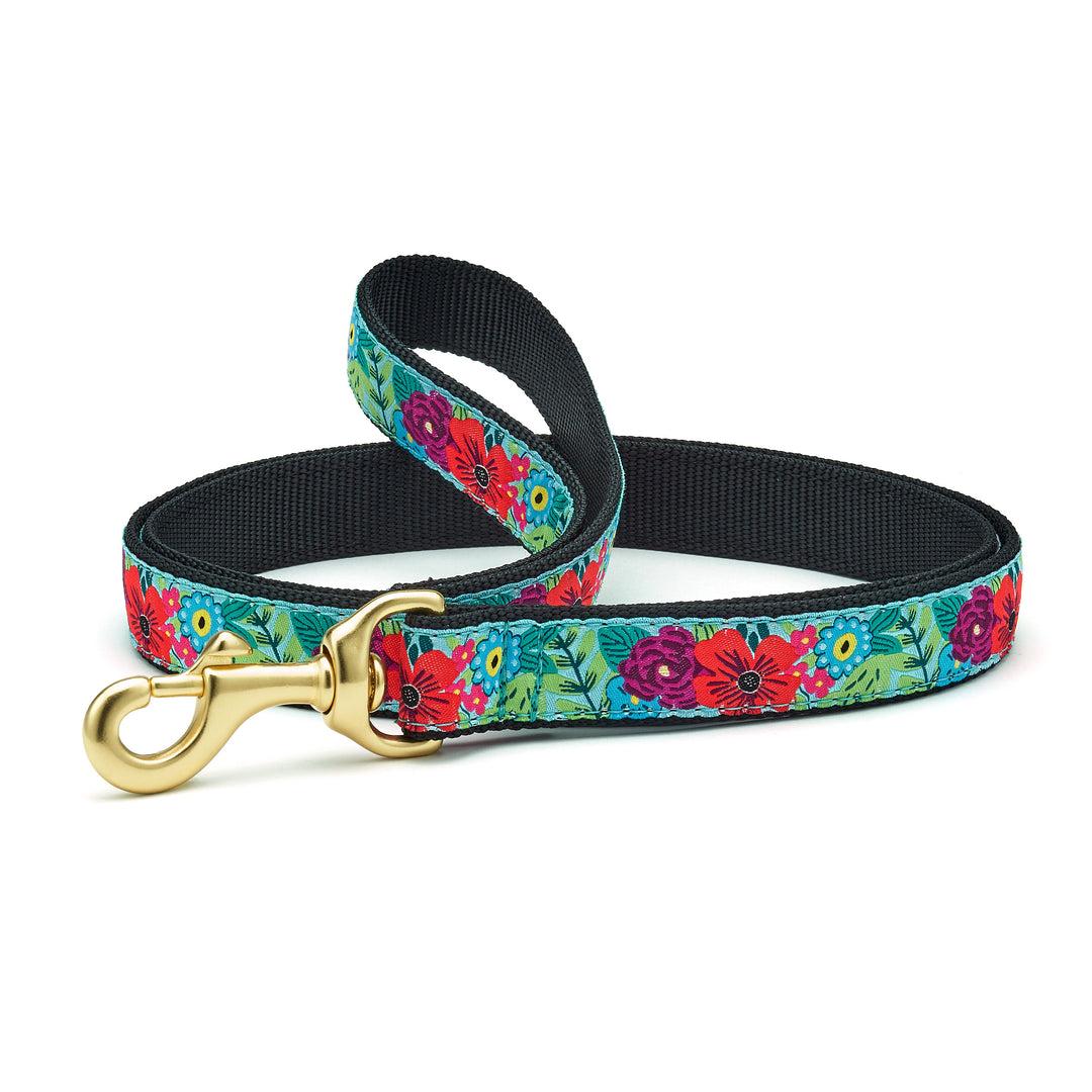 Up Country Dog Leash, Flower Story, 1-in x 6-ft
