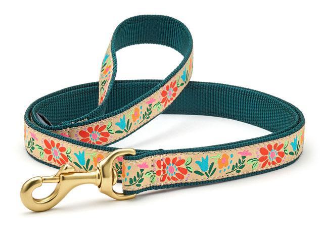 Up Country Dog Leash, Tapestry Floral, 1-in x 6-ft