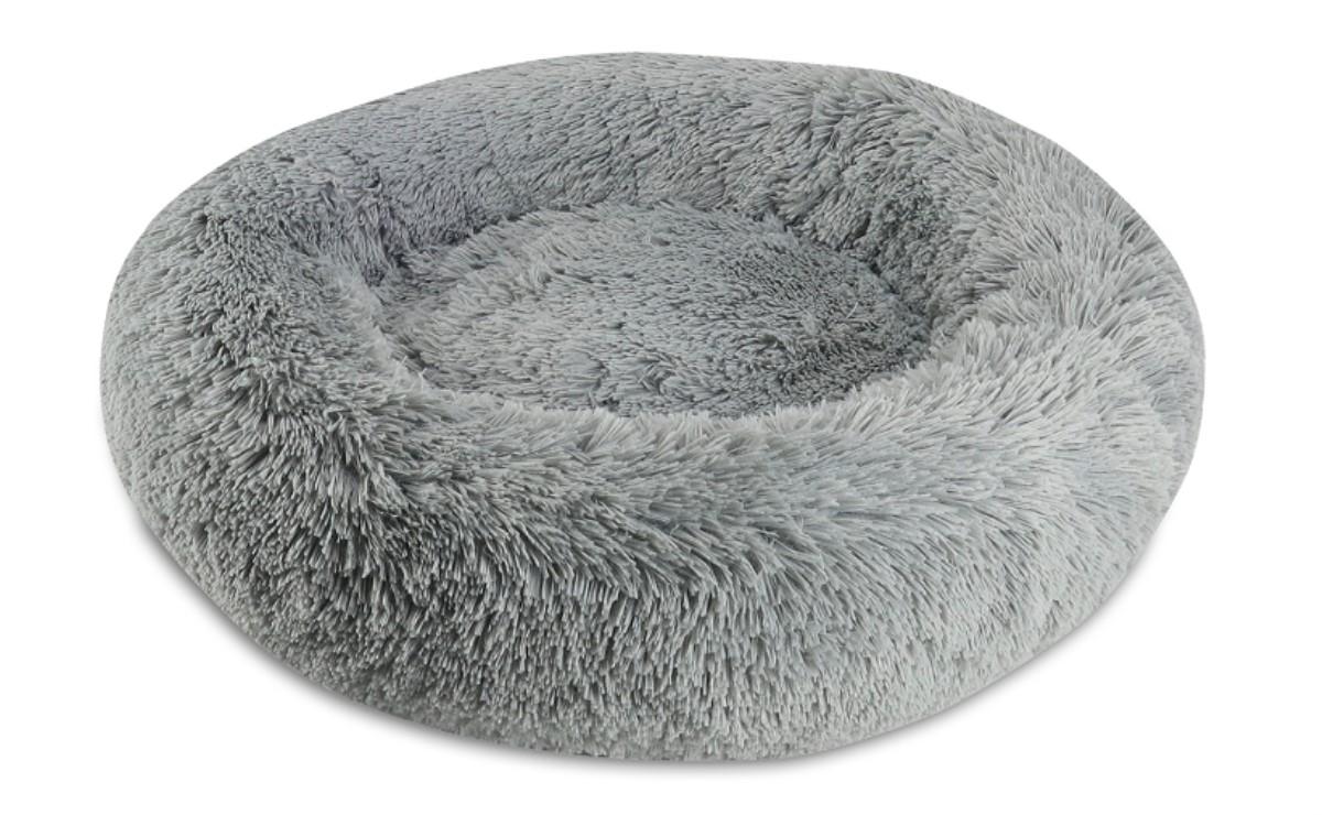Arlee Shaggy Donut Dog Bed, Charcoal