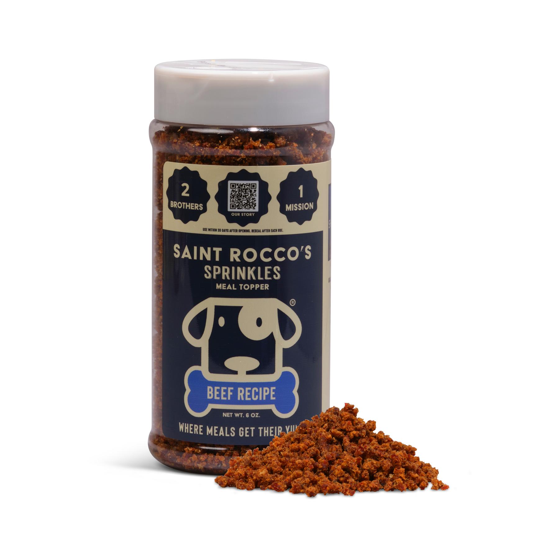 Saint Rocco's Treats Beef Sprinkles Dog Meal Topper, 6-oz