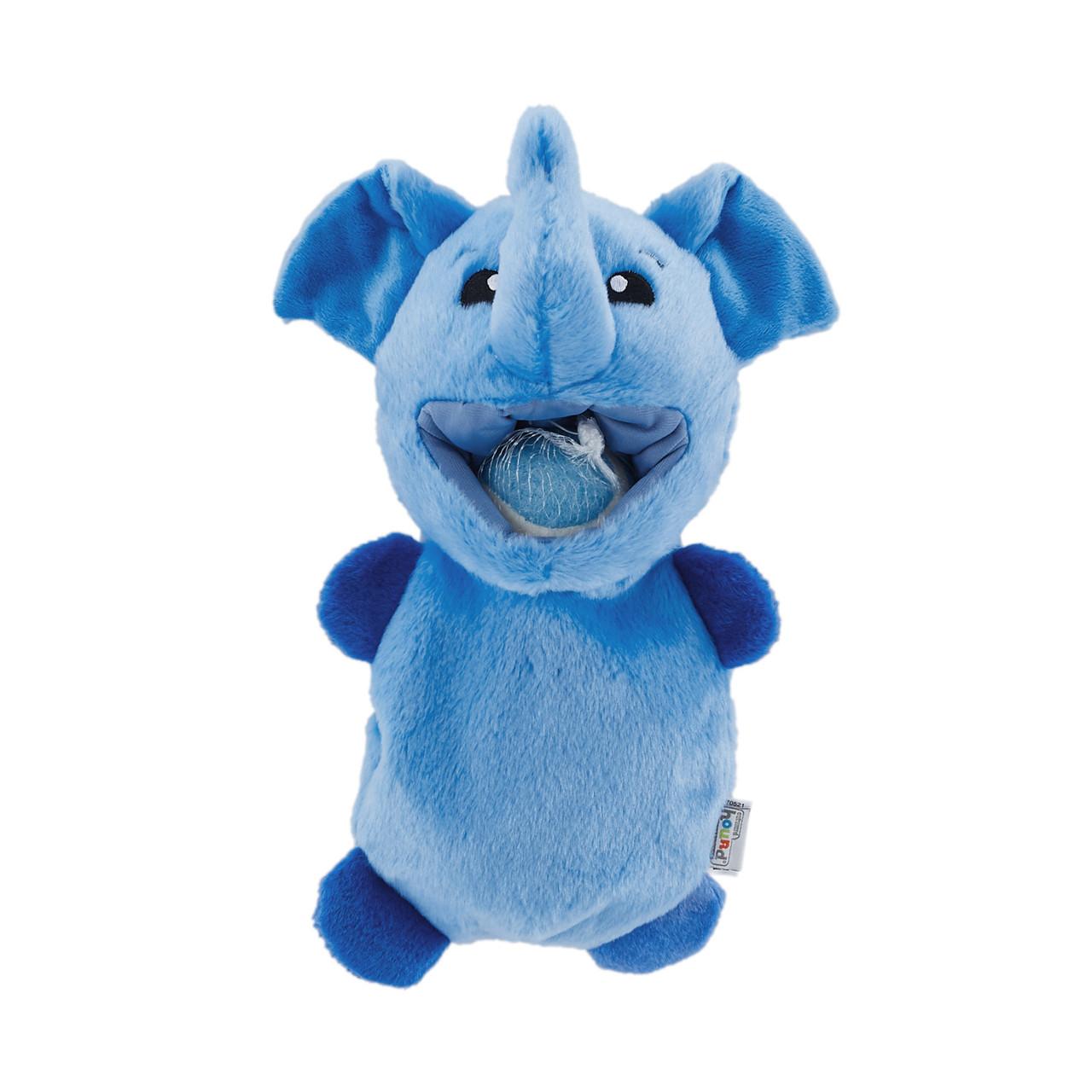 Outward Hound Ball Hogz Hide & Seek Elephant Dog Toy, Blue