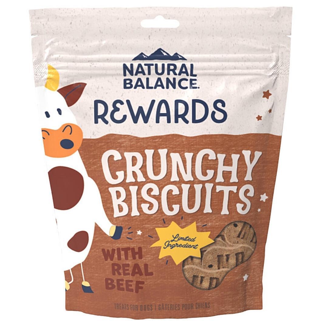 Natural Balance Rewards Crunchy Biscuits Beef Dog Treats, 14-oz