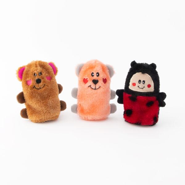 ZippyPaws Valentine's Squeakie Buddies Dog Toy, 3-pk