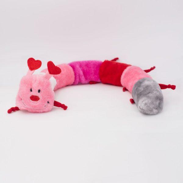 ZippyPaws Valentine's Caterpillar Deluxe with 7 Squeakers Dog Toy