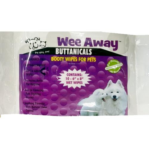 Wee Away Buttanicals Booty Wipes for Dogs & Cats, 30-count