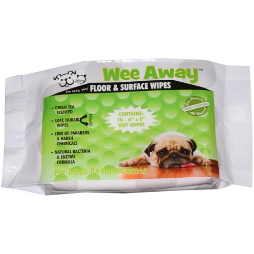 Wee Away Floor & Surface Wipes, 10-count