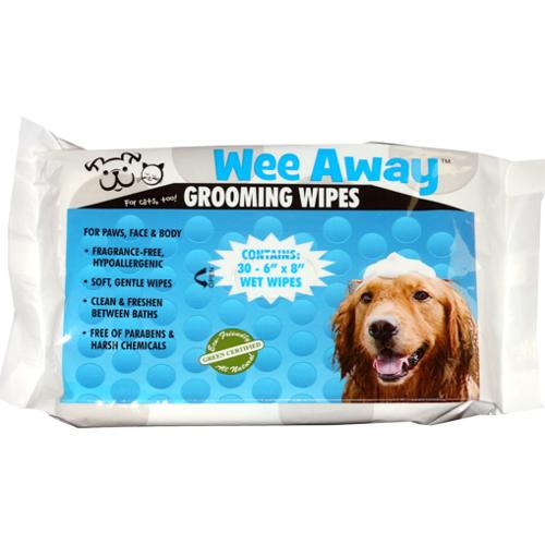 Wee Away Hypoallergenic Grooming Wipes for Dogs & Cats, 30-count